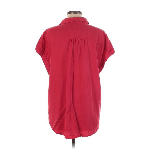 Style & Co Red Loose Button Down Tunic Top Size Large - Picture 2 of 4
